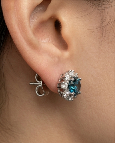 Blue Zircon Studs UW-ER-ST-ZR-BL