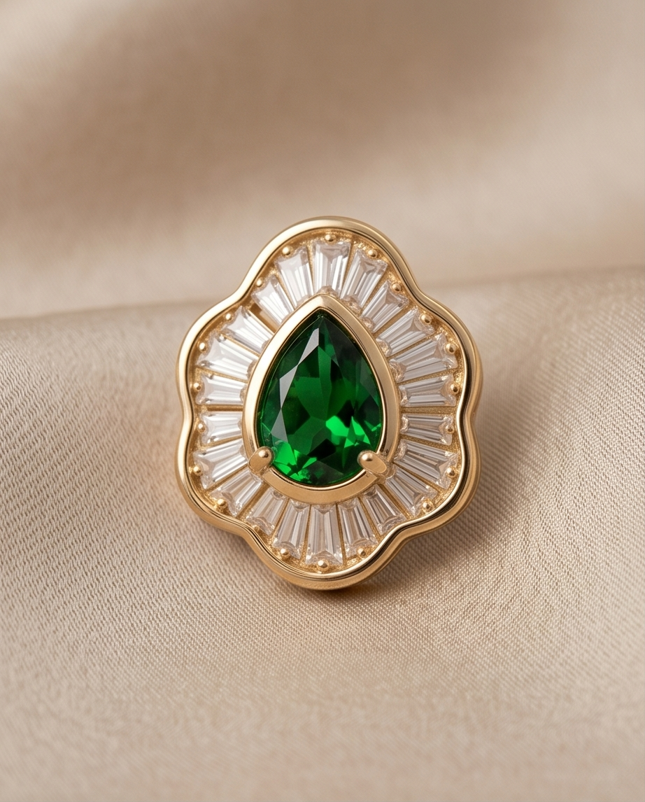 Emerald Synthetic Zircon Studs