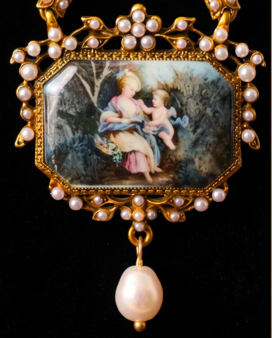 Vintage-Pearl Oil Painting Design
