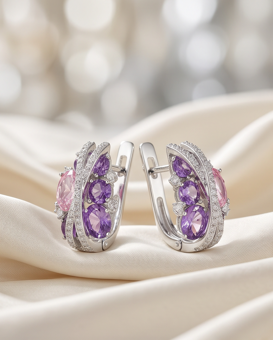X-shaped Earrings Pink