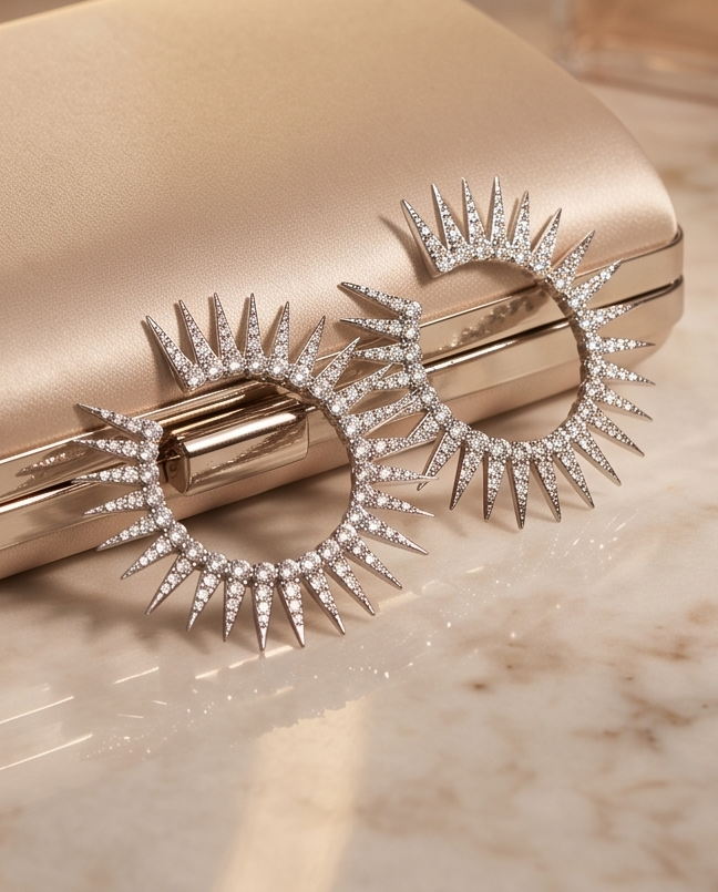 Sun Shape Hoop Earrings