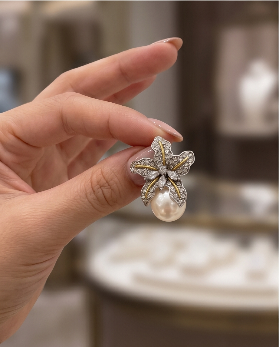 Round Floral Studs