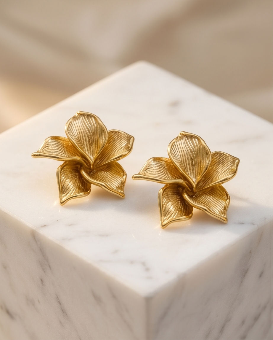 Gold Plated Flower Studs