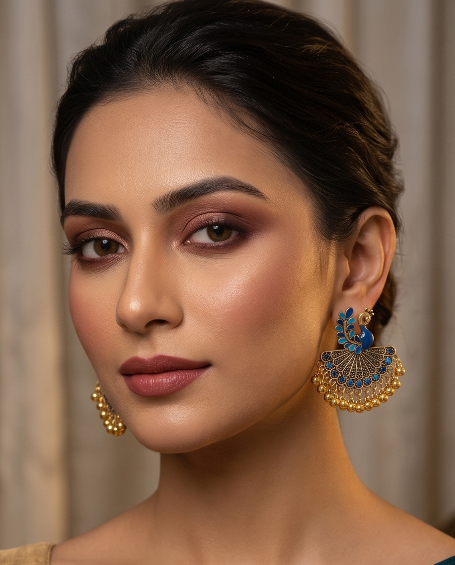 Jhumka Peacock Earrings