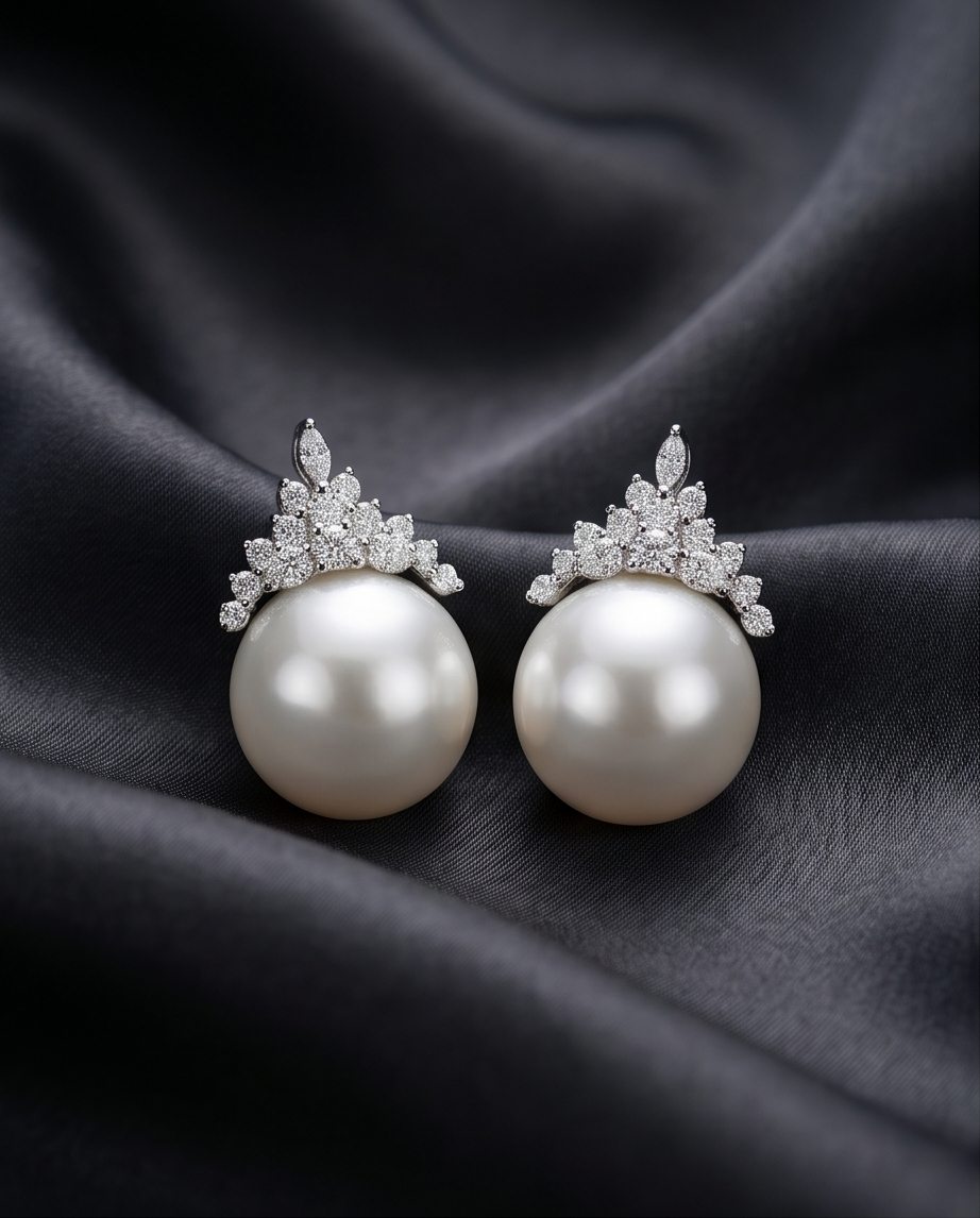 Crown Zircon Stud Earring