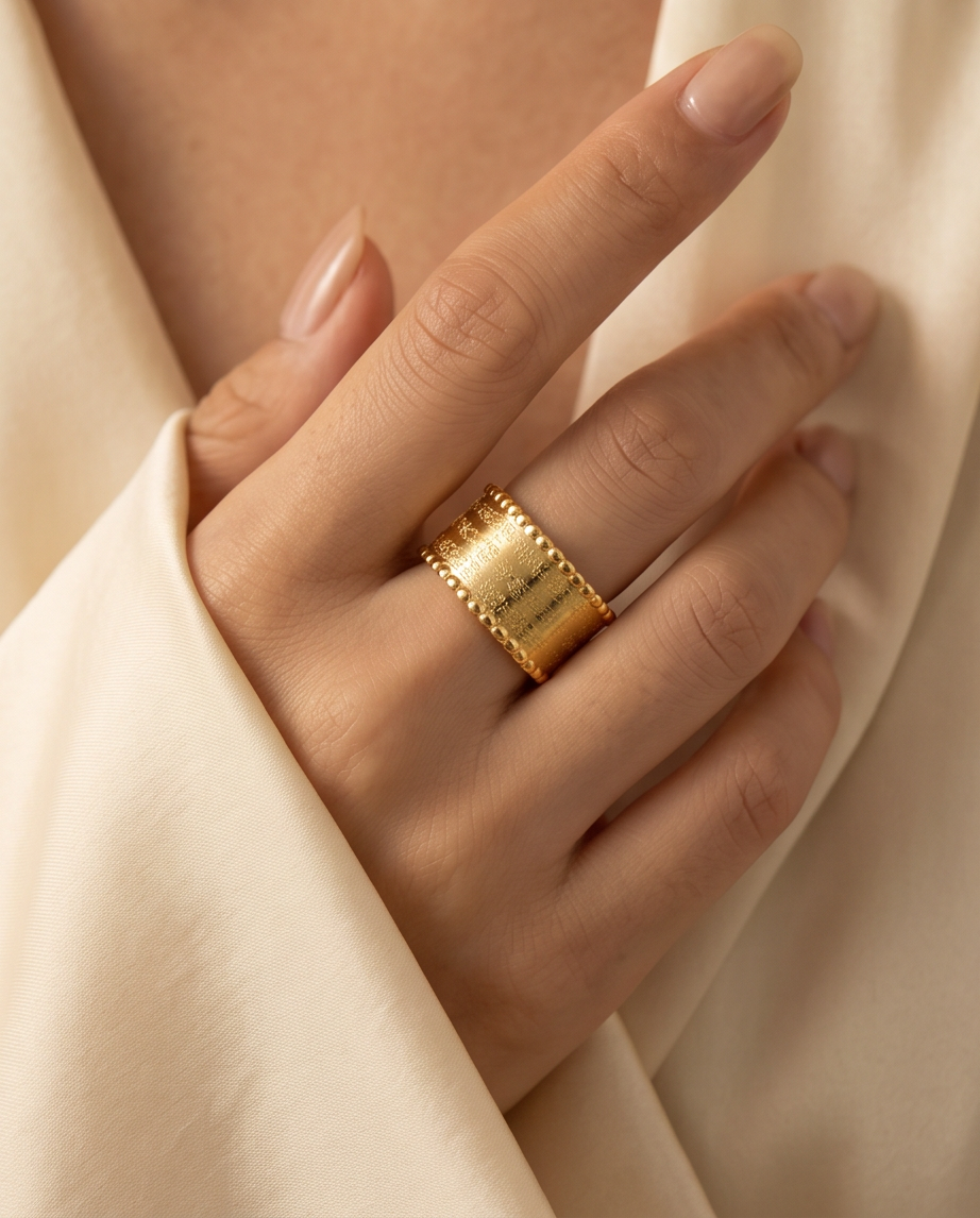 Gold Ayatul Kursi Zikr Ring
