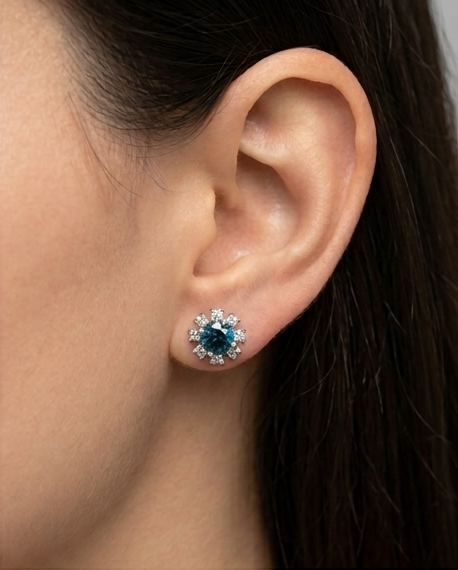 Blue Zircon Studs UW-ER-ST-ZR-BL