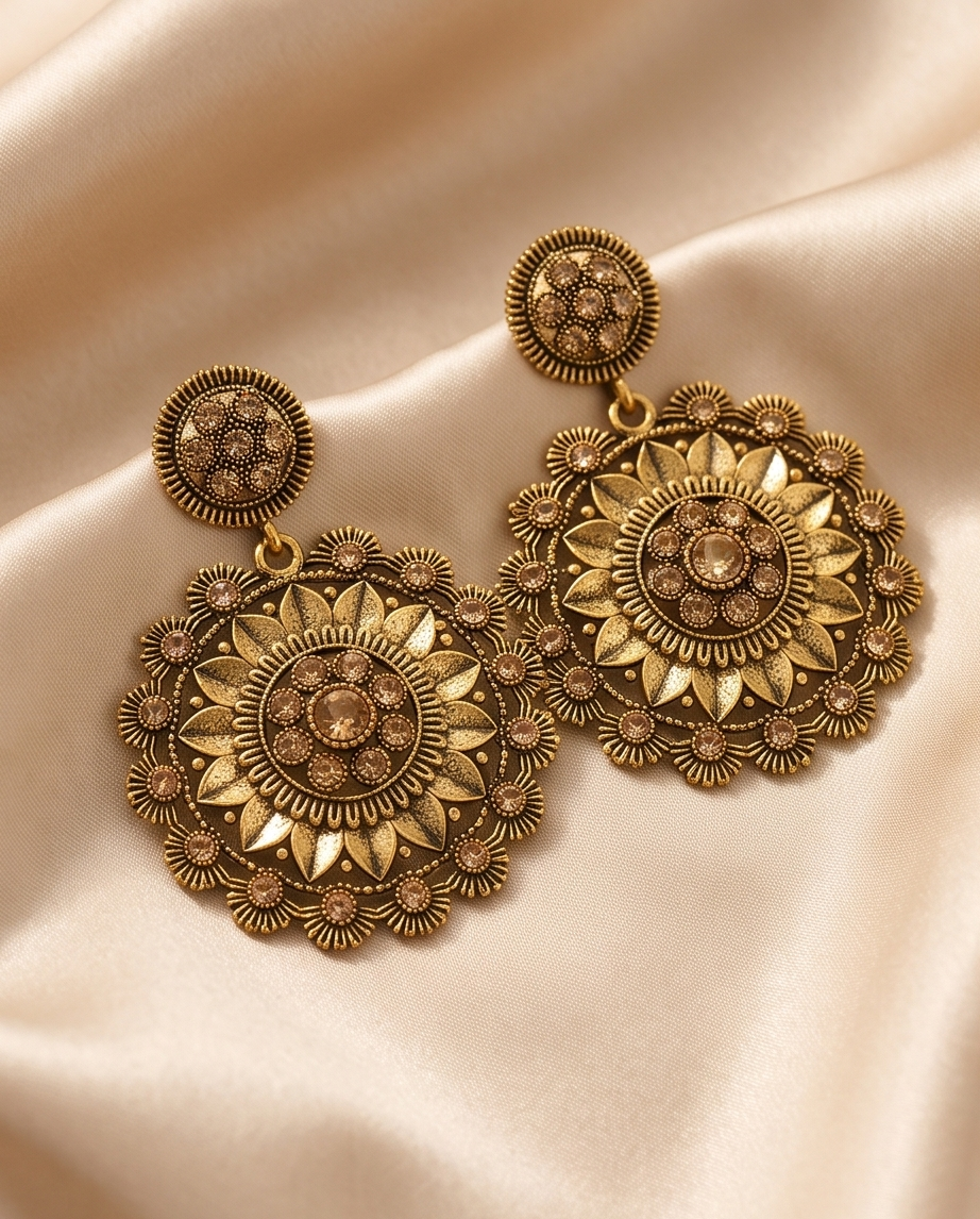 Vintage Copper Flower Dangle