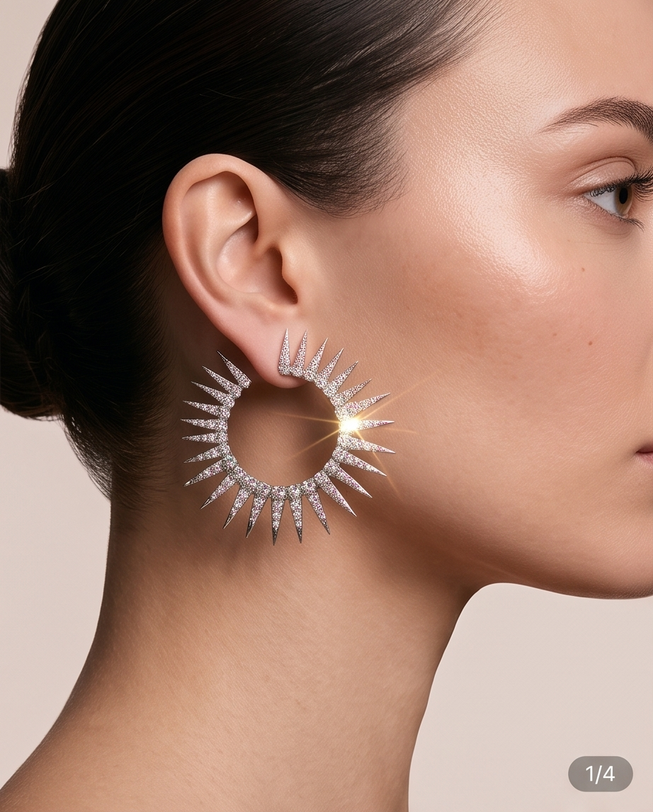 Sun Shape Hoop Earrings