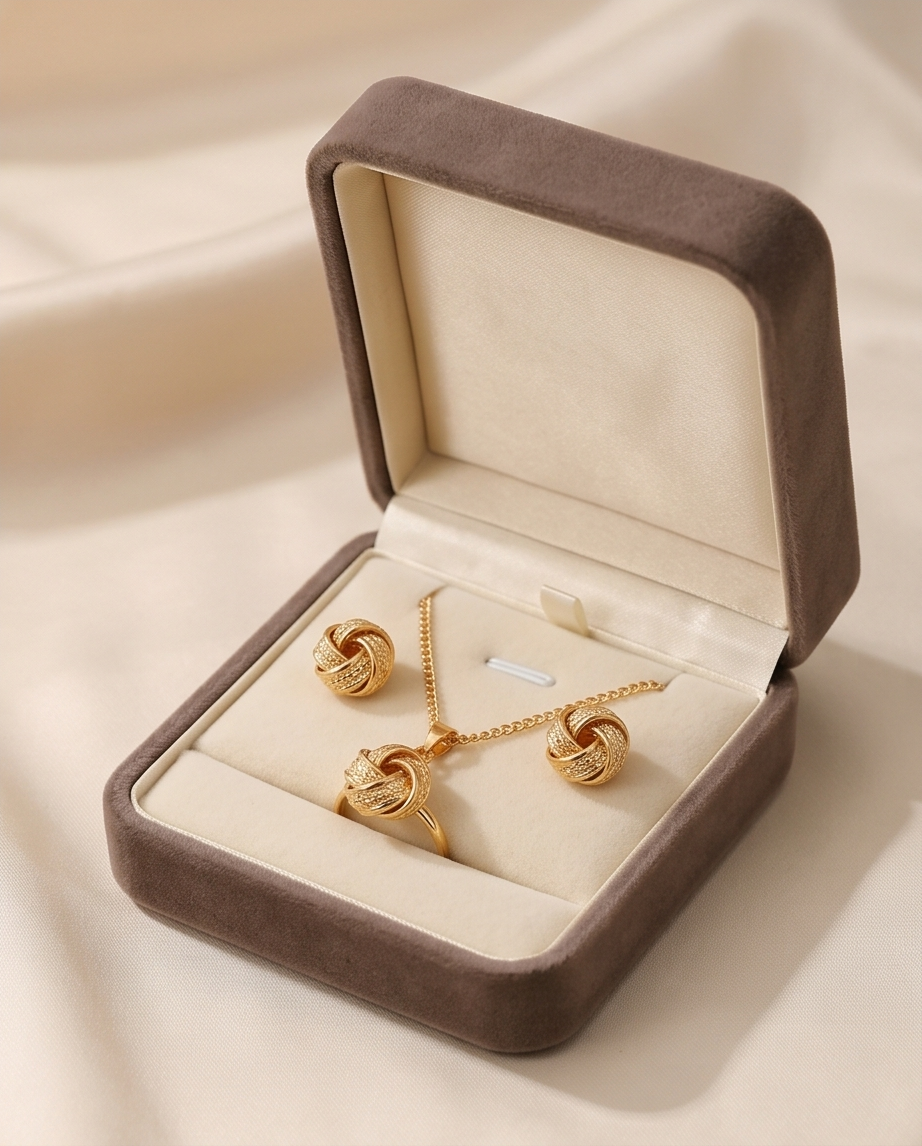 Gold 4 piece Pendant Set