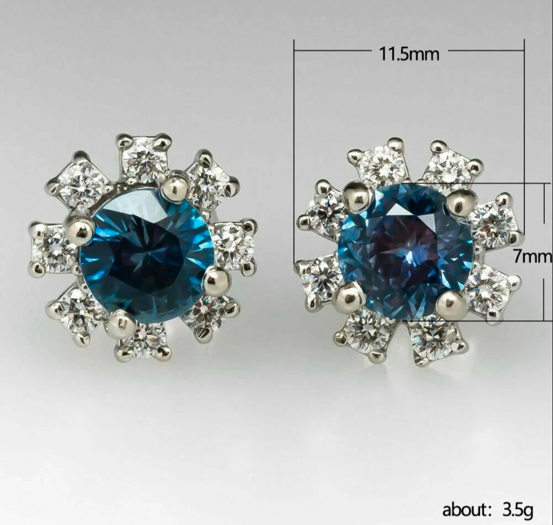 Blue Zircon Studs UW-ER-ST-ZR-BL