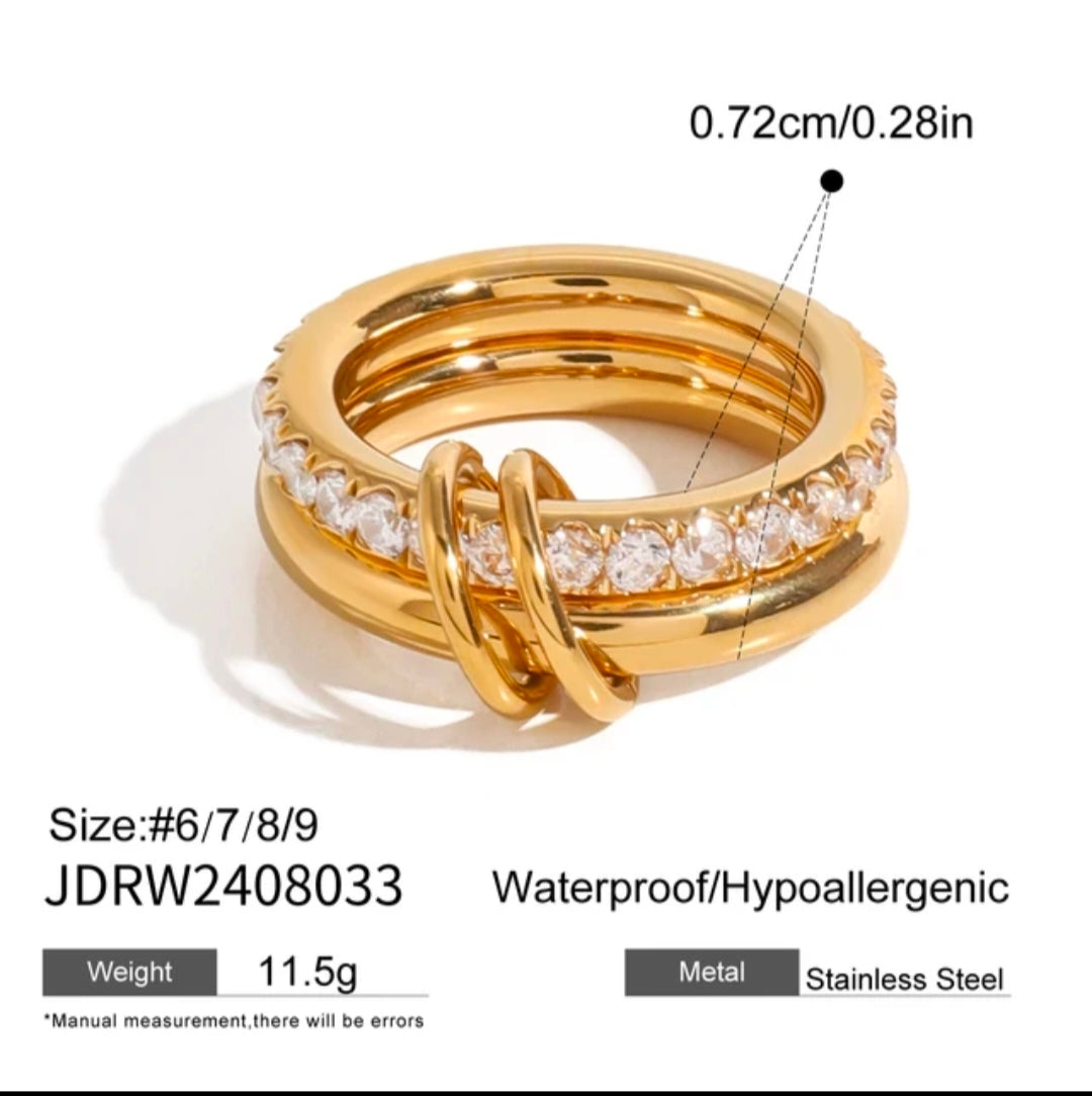 Colorful Zircon Stacking Ring