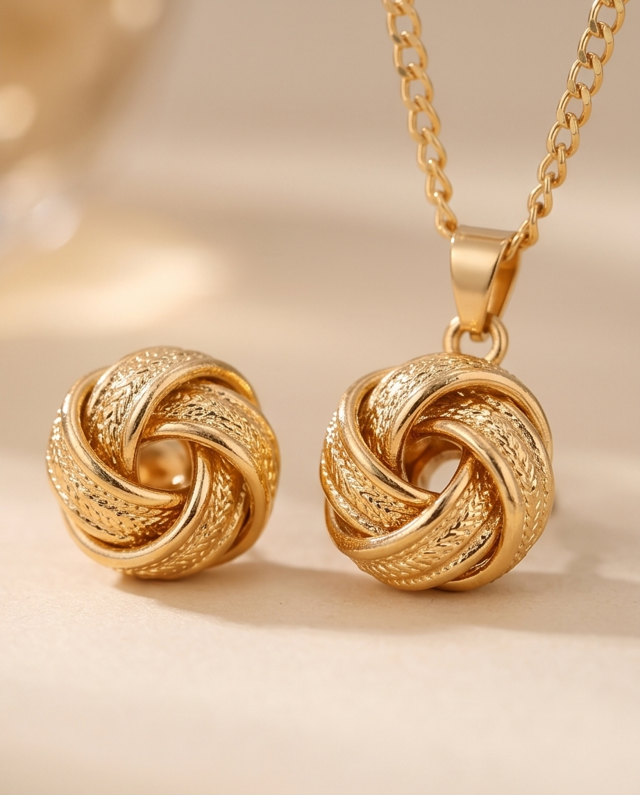 Gold 4 piece Pendant Set