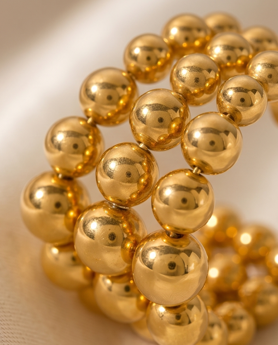 Golden Balls Hoop Earrings