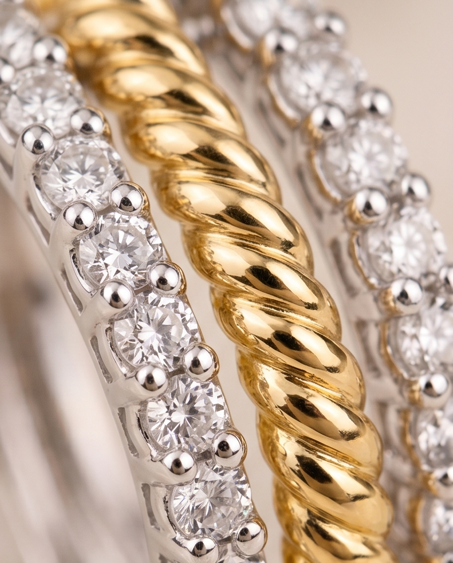 Zircon Two-Tone Earrings