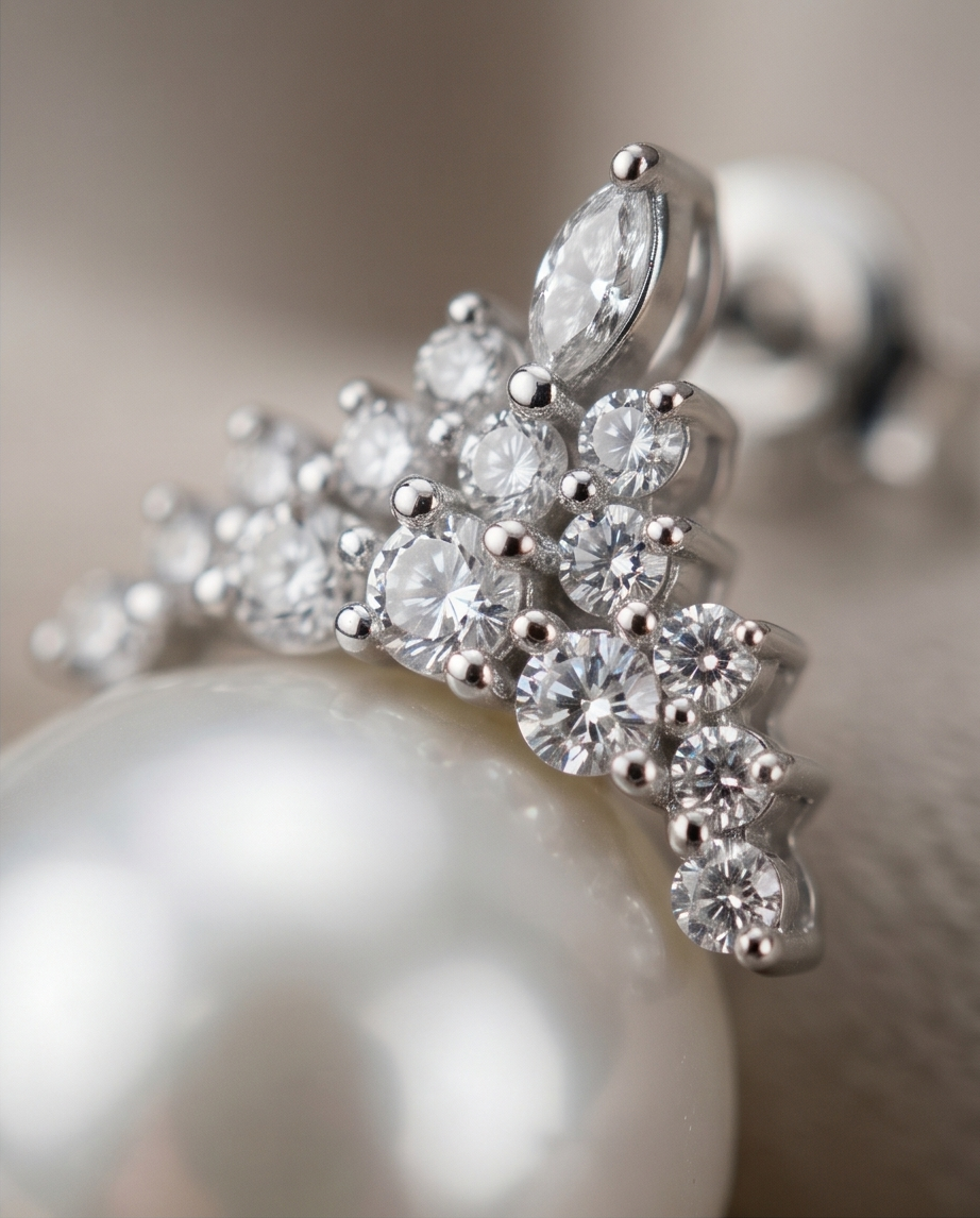 Crown Zircon Stud Earring