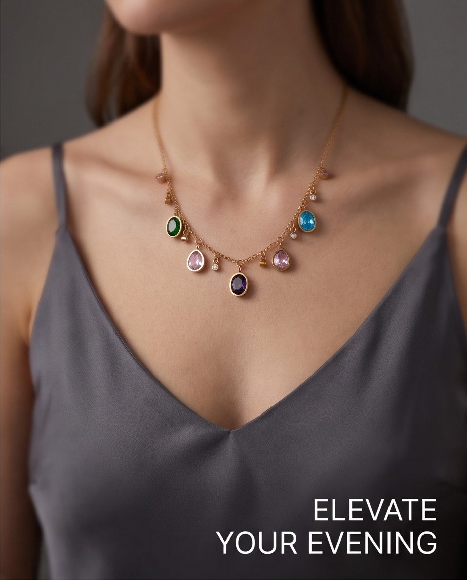 Multicolor Cubic Zirconia Necklace
