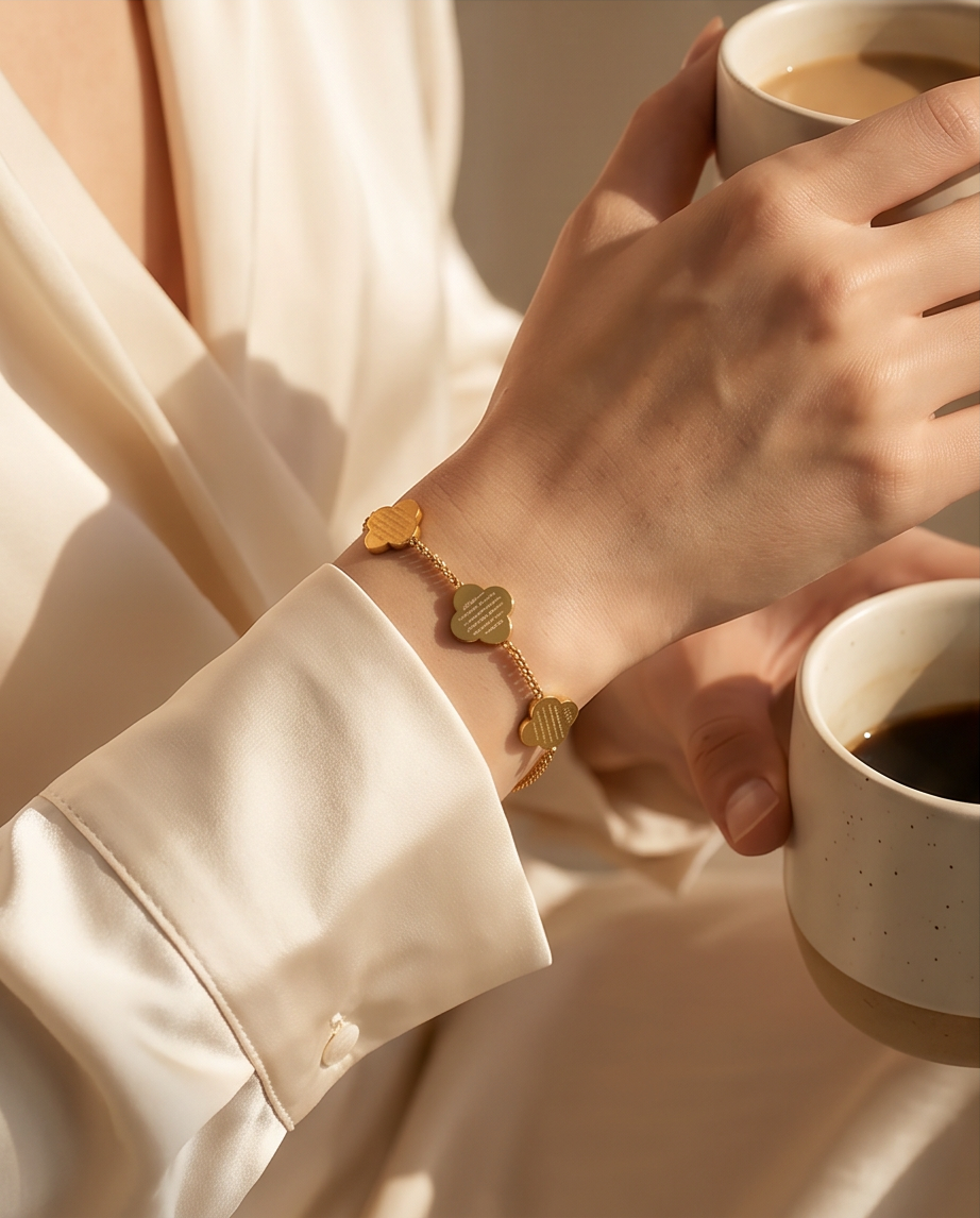 Gold Ayatal Kursi Stainless Steel Bracelet