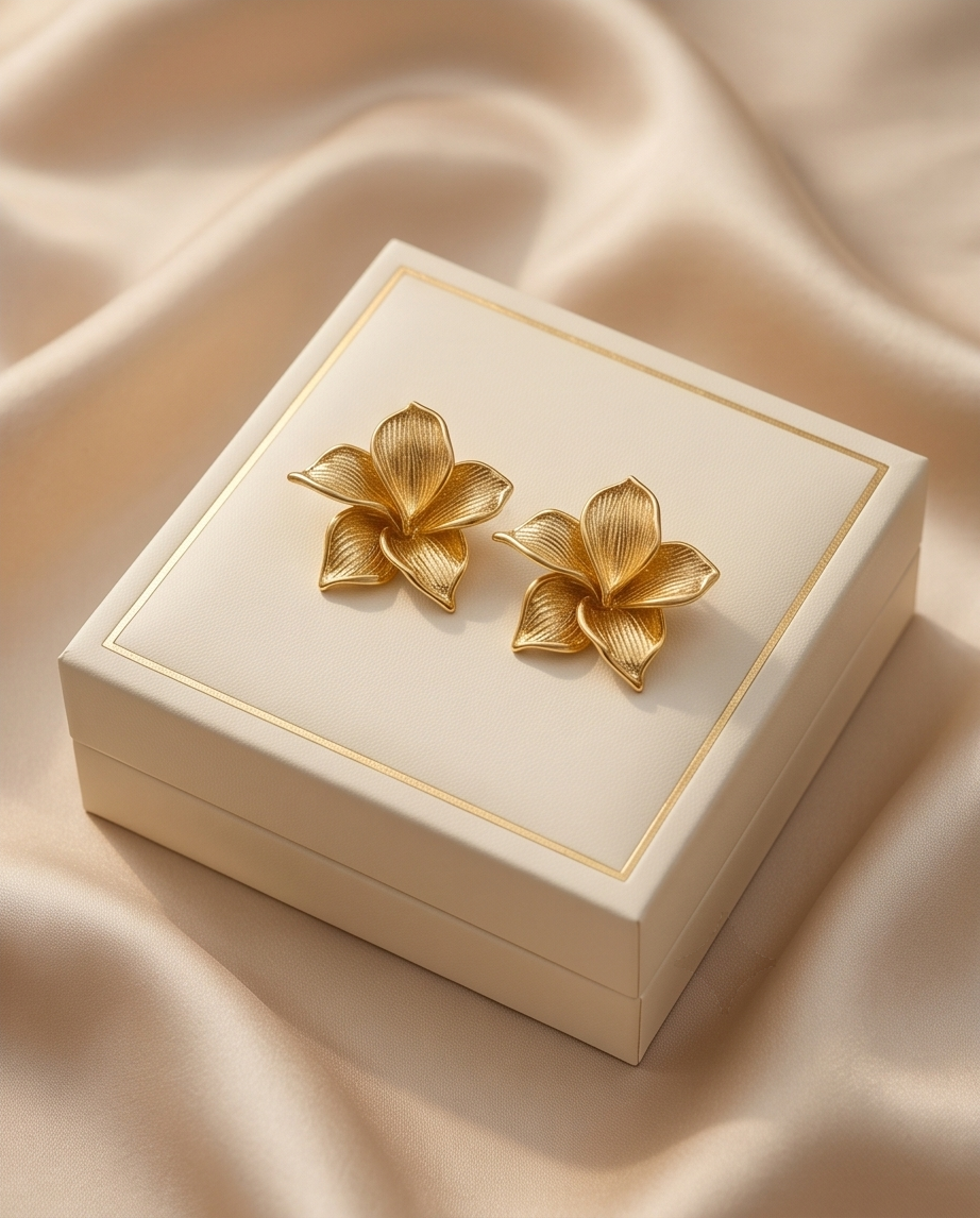 Gold Plated Flower Studs