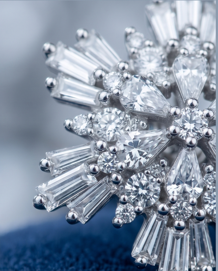 Zircon Snowflake Stud Earrings